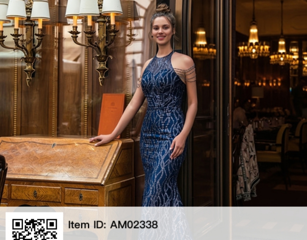 Vintage blue Halter mermaid